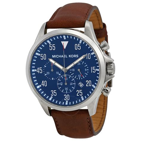 michael kors blue dial mens watch